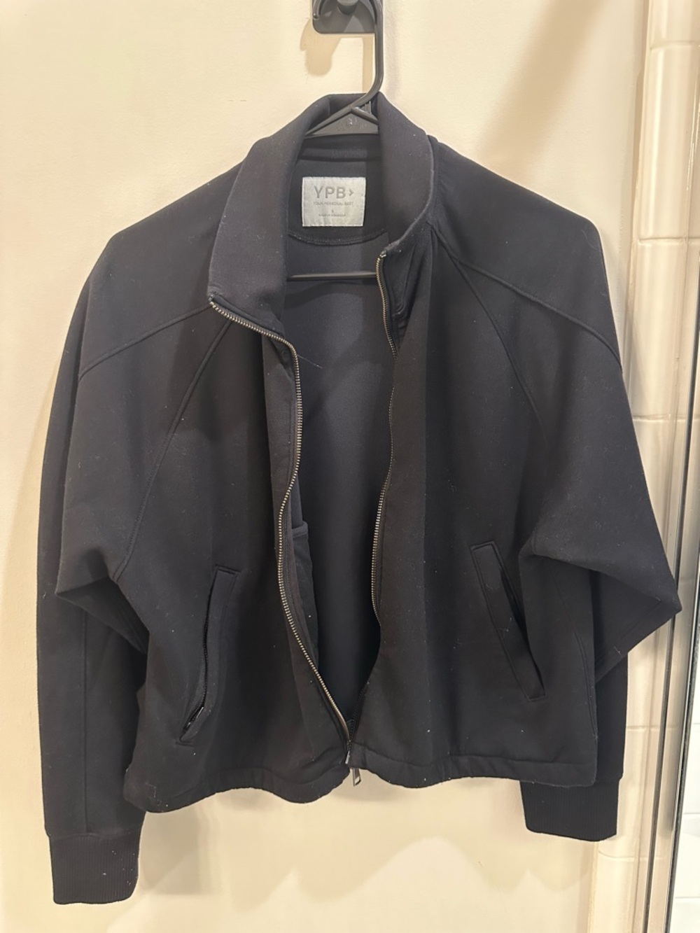 YPB Black Zip-Front Bomber Jacket
